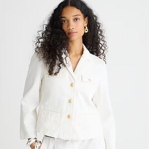 J. CREW RODMAN Denim blazer-jacket in white